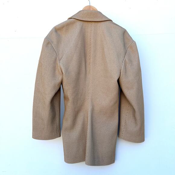Acne Studios Beige Jumbo Twill Onesta Blazer Structured Ribbed 38 Wool 6 - Picture 8 of 12